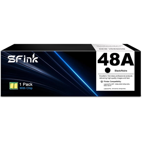 48A Toner Cartridges Black Compatible for HP 48A CF248A for Pro M15w M15a M16w M16a M28w M29w M29a M30w Printer (1 Pack)