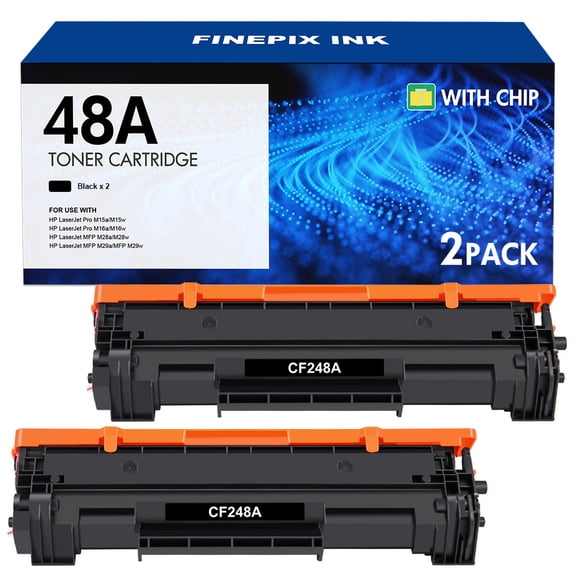 48A Toner Cartridges Replacement Compatible for HP 48A CF248A Work with Laserjet Pro M15w M15a M16w M16a M28w M29w M29a M30w Printer Ink (2 Black)