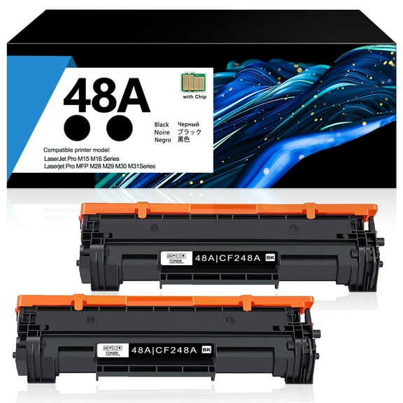 48A Toner Compatible for HP 48A CF248A Toner Cartridge for Laserjet M31w M28a M29a Printer (2 Pack)