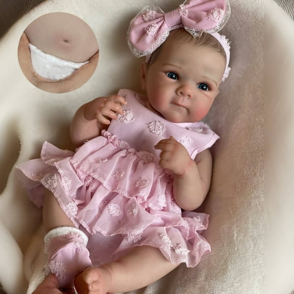 48CM All Vinyl Girl Bettie Bebe Reborn Dolls Handmade Painted Full Body Soft Vinyl Reborn Doll Girl With Adorable Outfits For Family's Gifts Collection Series halloween, christmas gift