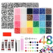 48Color 45000pcs Jelly Resin Rhinestones for Bedazzling Crafting ,Colorful AB Gems Charms for Nails Eyes Face Makeup Tumblers Bottles DIY Crafts Clothes Shoes Phones, 2mm 3mm 4mm 5mm