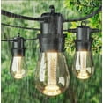 48FT LED Outdoor String Lights, Commercial Patio Lights Waterproof