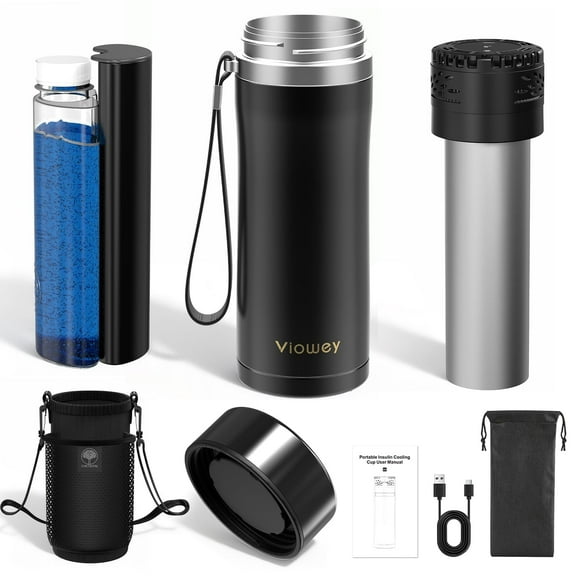 Insulin Pen Cooler Vial Travel Case TSA Approved Chargeable, Portable Electric Diabetes Medication Cooler for Travel 35-77°F Custom & Display Temperature Cooler