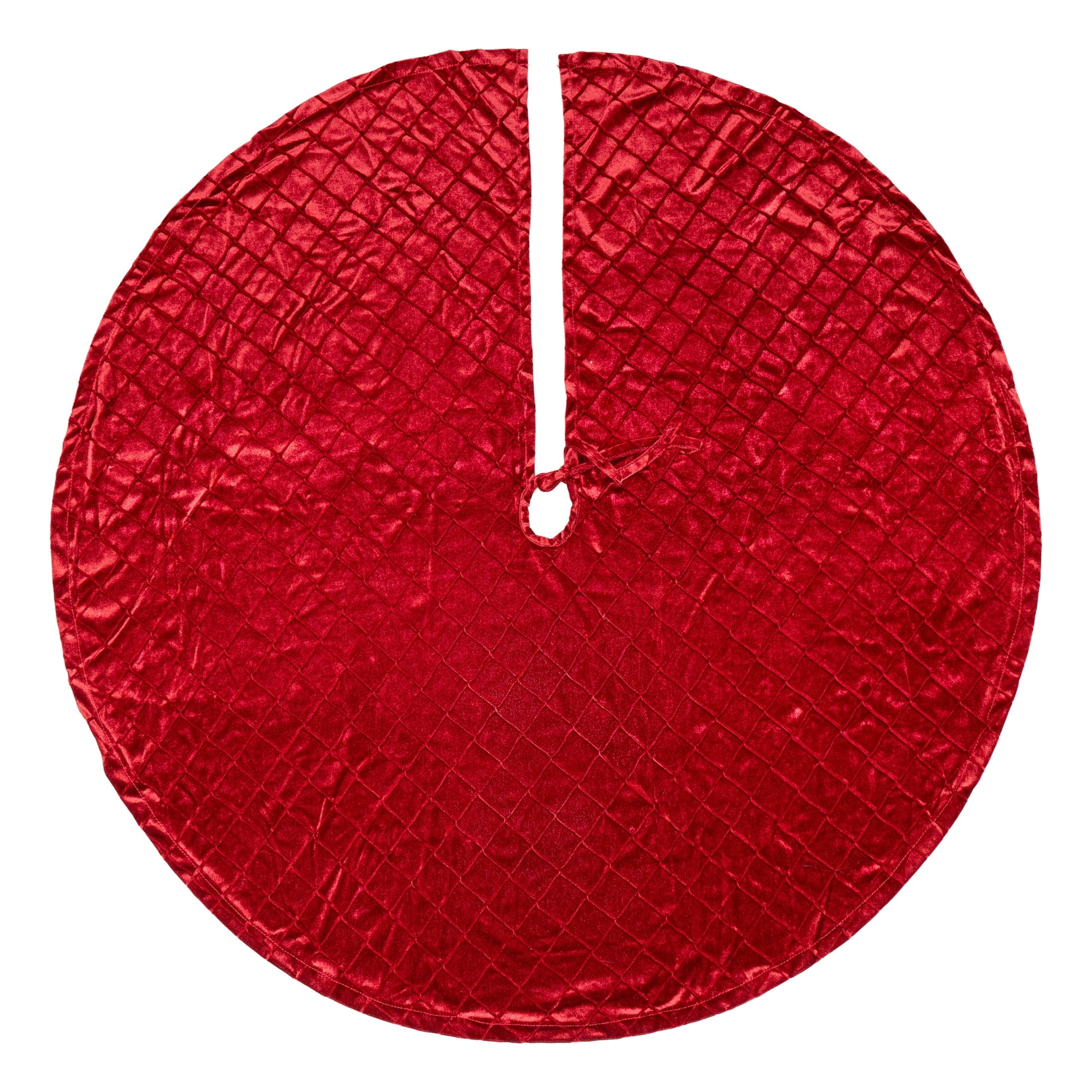 Embossed Diamond Christmas Tree Skirt, Red, 48", by Holiday Time