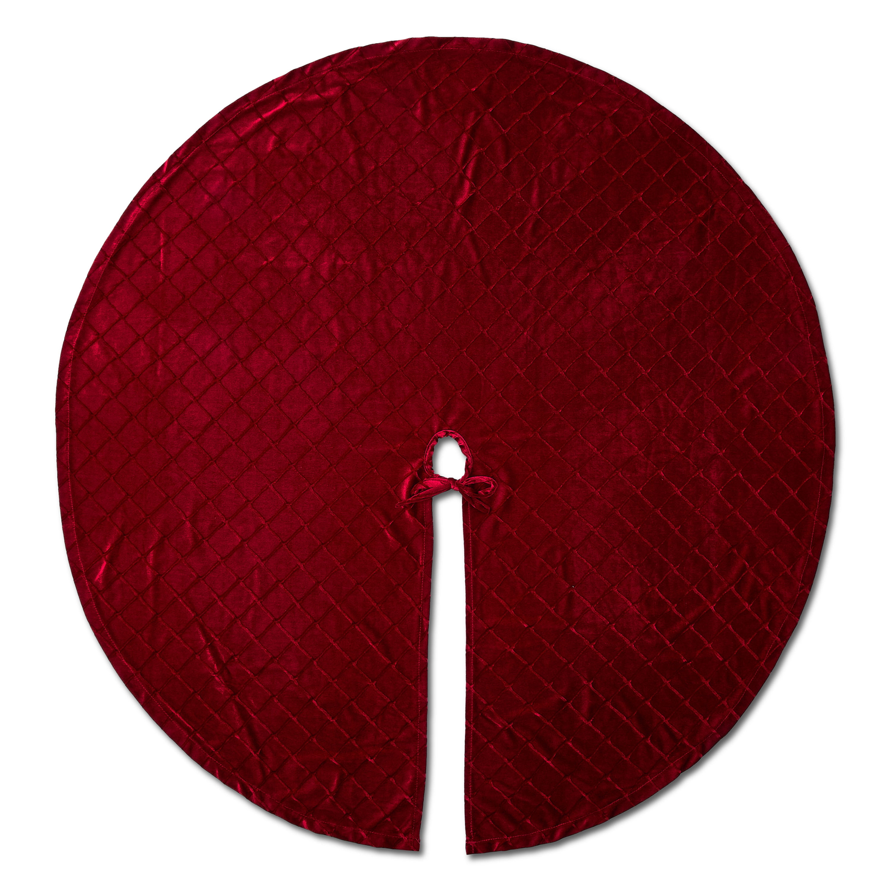 Embossed Velvet Christmas Tree Skirt, Red, 48", by Holiday Time