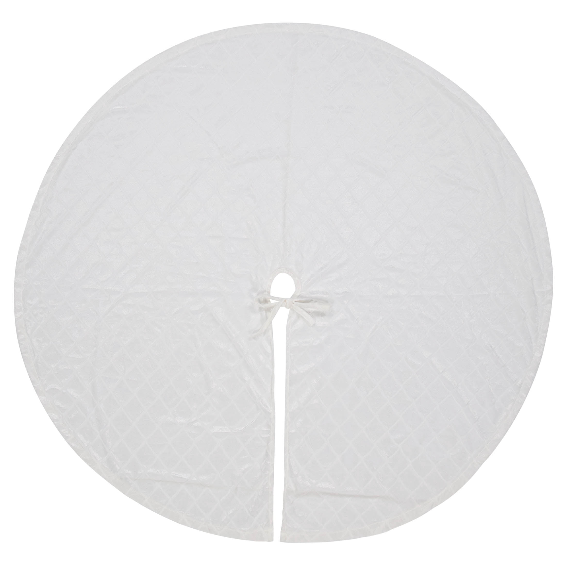 Embossed Diamond Christmas Tree Skirt, White, 48", by Holiday Time