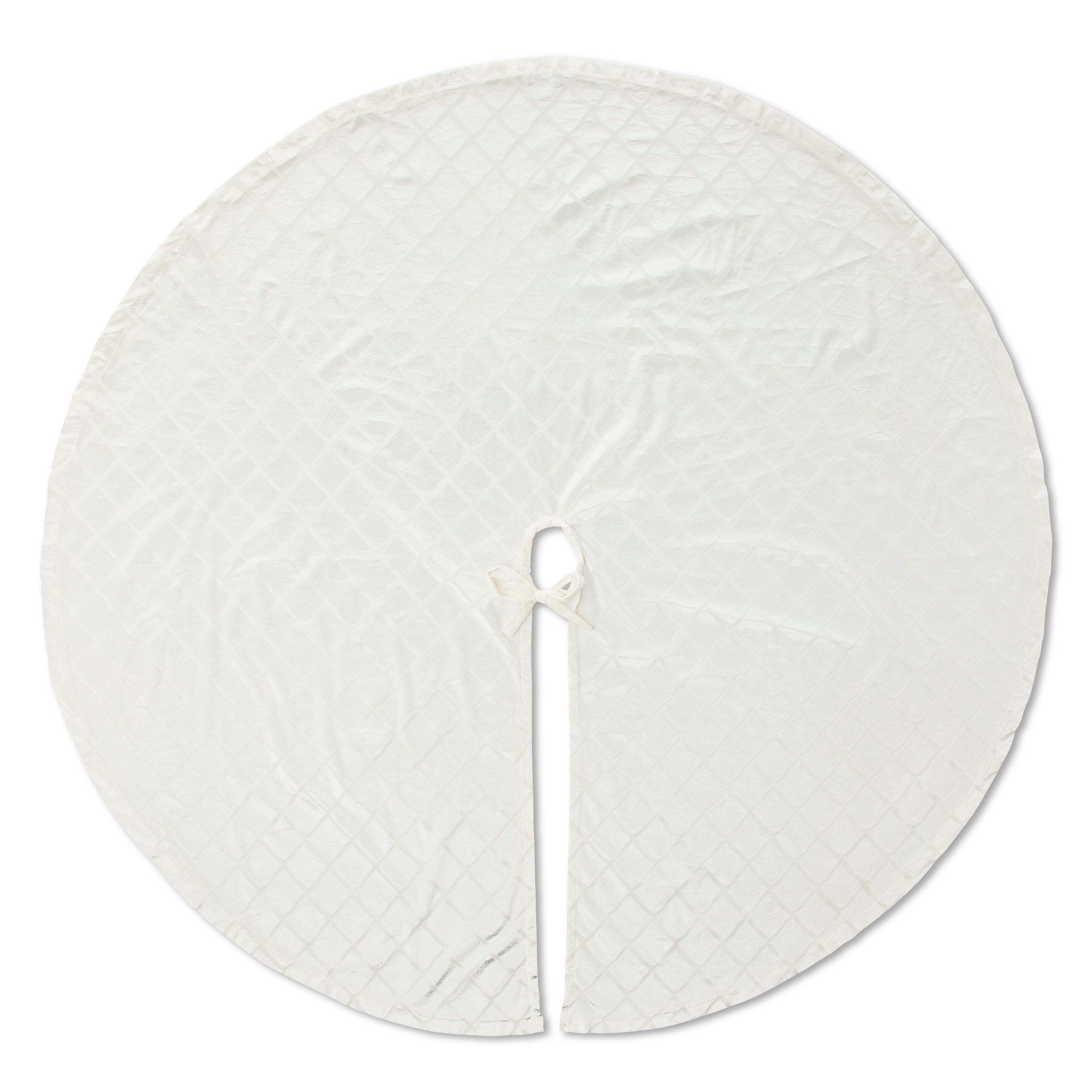 Embossed Velvet Christmas Tree Skirt, White, 48", by Holiday Time