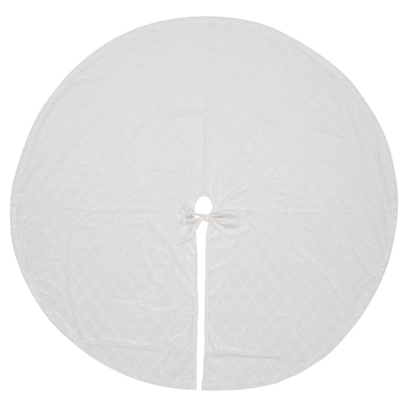 Embossed Diamond Christmas Tree Skirt, White, 48", by Holiday Time