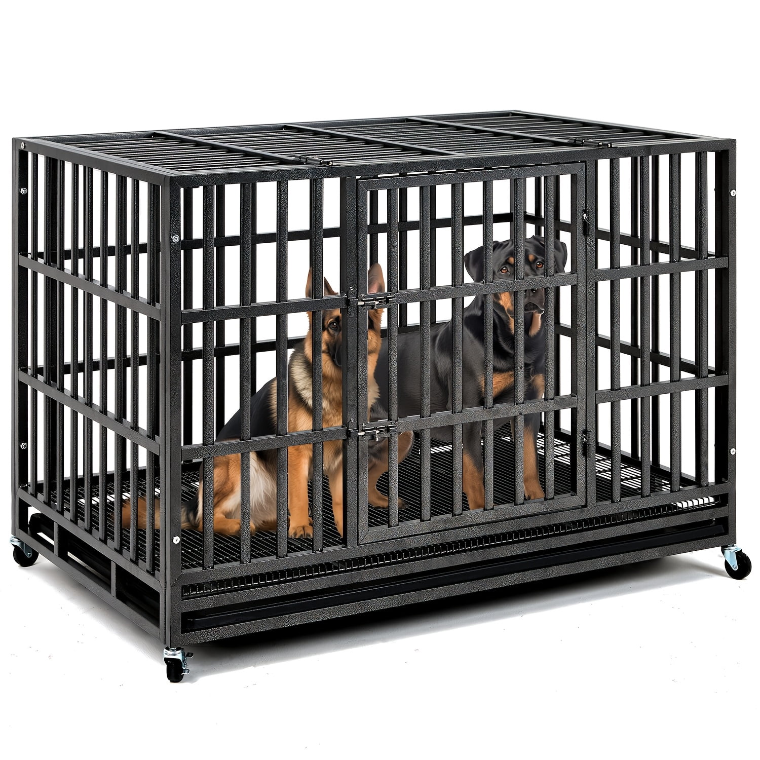 Photo inspiration: Fresh Look at 48In Heavy Duty Dog Crate Escape Proof Indoor Double Door