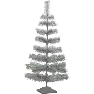 Costway 7ft White Iridescent Tinsel Artificial Christmas Tree with 1156 Branch Tips