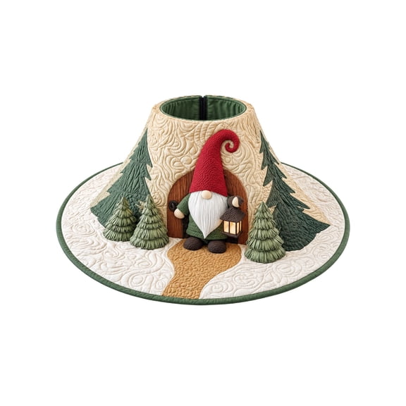 48Inch 3D Visual Print Christmas Tree Skirt Round Mat with and Trees Design Xmas Base Cover for Home