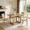 thumbnail image 1 of 48Inch Kitchen Table 5-Piece Solid Wood Rectangular Dining Room Set with 4 Upholstered Chairs for Kitchen & Dining Room, Natural, 1 of 8
