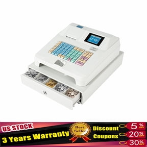 48Key Desktop Electronic Cash Register POS Casher Digital LED Display w/ Drawer