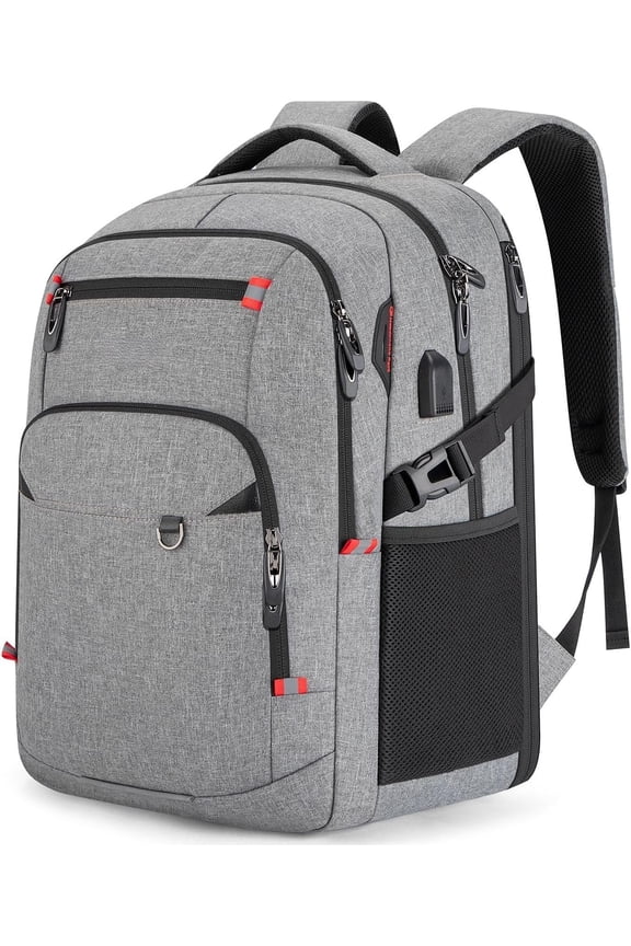 48L Expandable Laptop Backpack, Anti-thief Travel Backpack with USB Port, Airline Approved Business Carry on Luggage, Fits 17.3" Laptop for Men Women