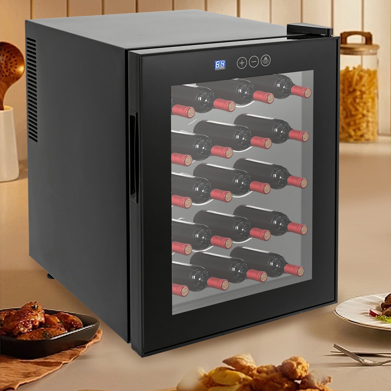 48L Wine Fridge Electric 55W Semiconductor Cooling, Air-Cooled Frost-Free System, 12-18°C Precise Temp Control, 4 Shelves Hold 20 Bottles, 39dB Ultra-Quiet, Black Modern Design for Home/Bar