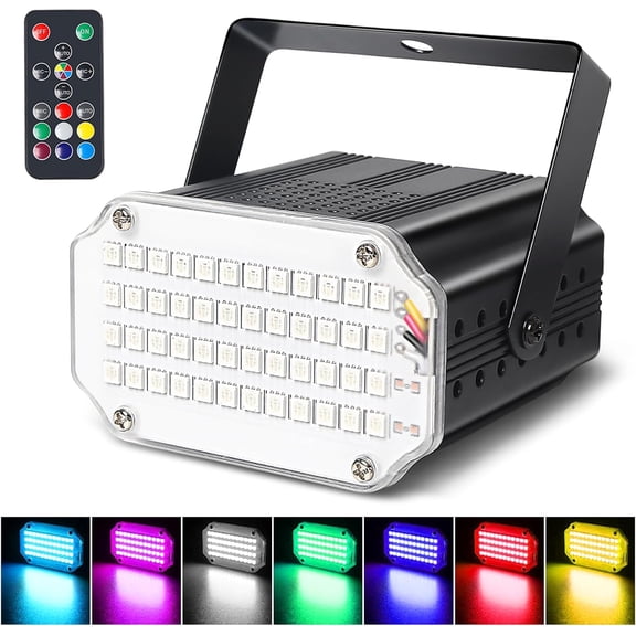 48LED Color Strobe Light for Parties & Halloween, Wireless Remote Control