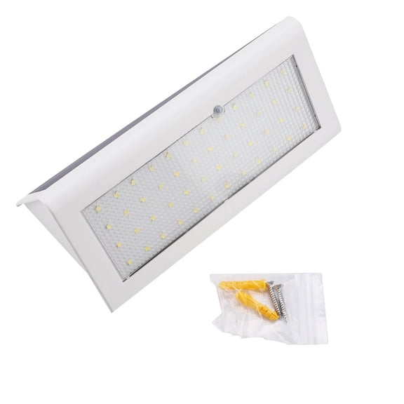 48LED Solar-Powered Radar Sensor Wall Light for Garden and Road - White & Warm