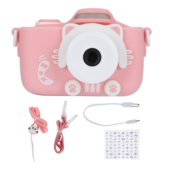 48MP Children Digital Camera 3.0in HD IPS Touch Screen WIFI Video Recording CameraPink (Cat Pattern)