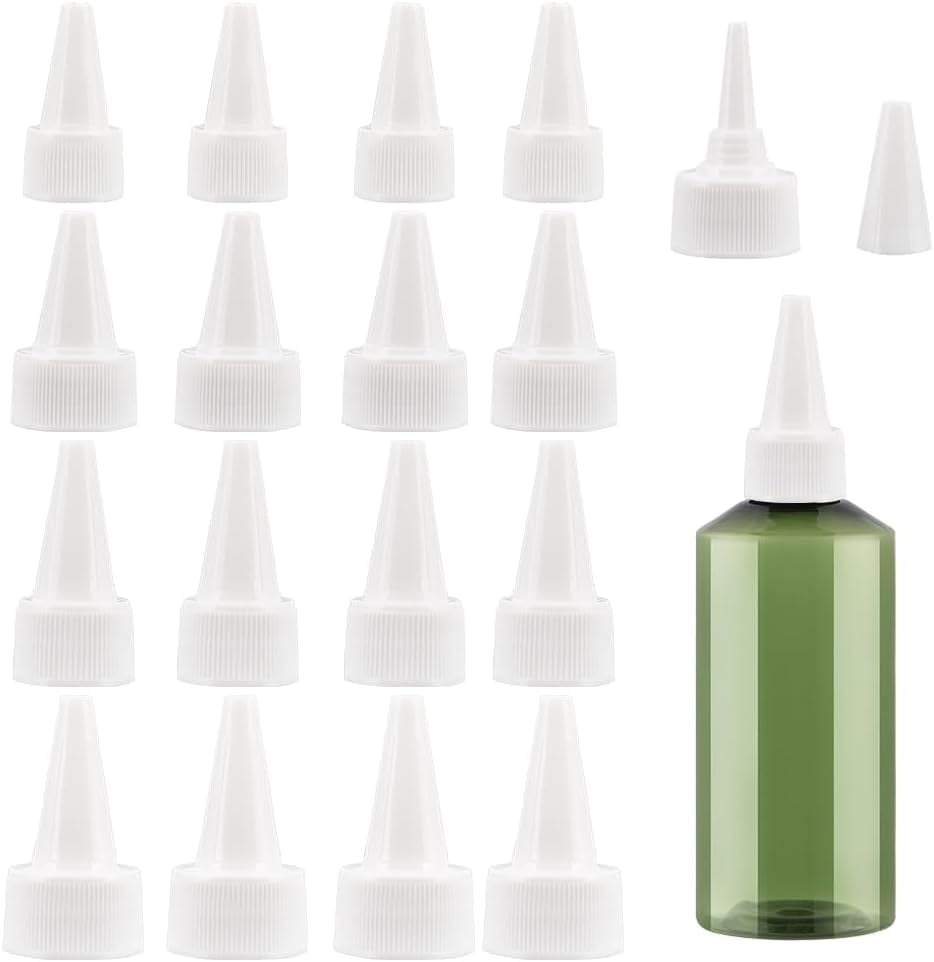 48PCS 4 Size Natural Twist Bottle Cap White Squeeze Bottle Replacement ...