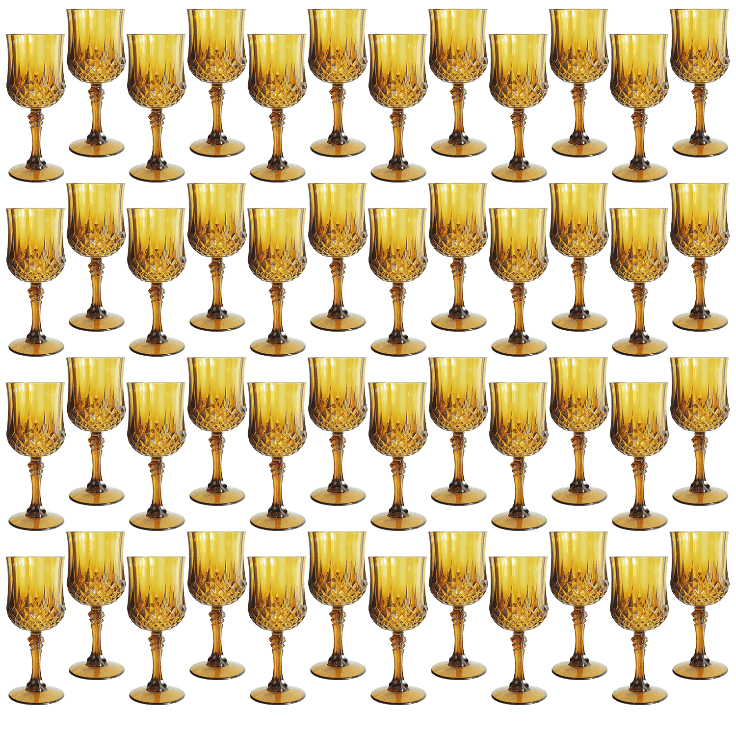 ZHURUININ Reusable Plastic Wine Glasses，Amber，7oz，48Pack