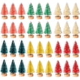 thumbnail image 1 of 48PCS Artificial Mini Christmas Trees Bottle Brush Trees Snow Frosted Trees with Wood Base Plastic Tabletop Trees Ornaments for Christmas DIY Crafting Home Decor, 1.8 Inch, 1 of 7