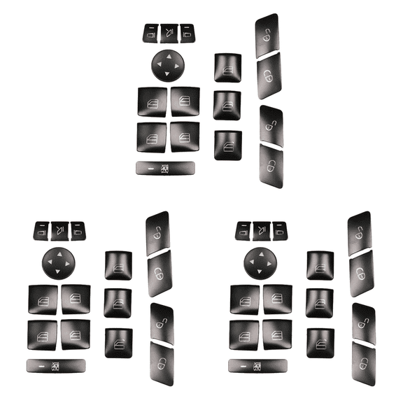48PCS Car Door Seat Memory Lock Window Glass Lift Button Cover Sticker for CLA/GLA/////ML/A/B/E