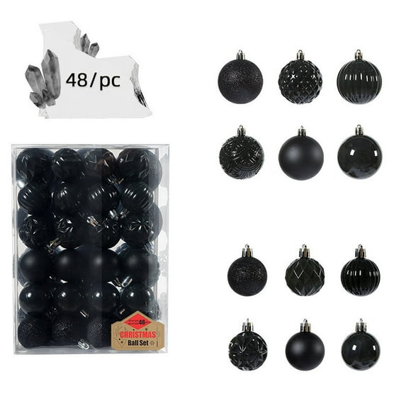 48PCS Christmas Ball Ornaments Christmas Tree Decoration Holiday Multiple Styles Ornaments For Christmas Trees Party Ball Decoration