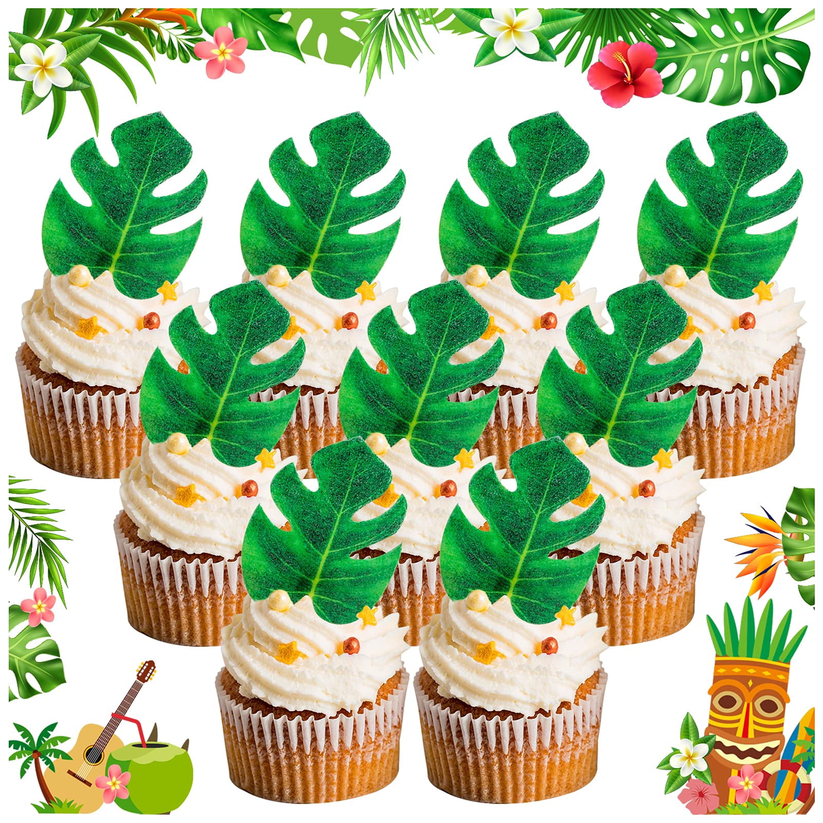 38 PCS Balls Cake Toppers Pal Leaves Cake Decorations For Birthday