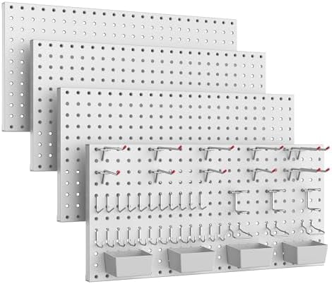 3Pcs Metal Pegboard Panels 12x24 Inch  For Wall Garage Utility Tools Storage Pegboard System Workbench Modular Peg Board Tool Organizer Board Kit Pack 3 B - View #9