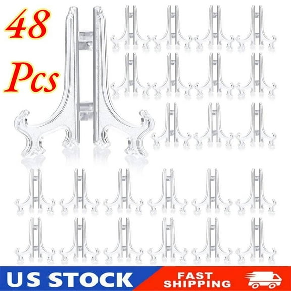 48PCS Mini Easel Stands Plastic Plate Stand Holder Display Picture Easel Decor
