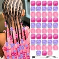thumbnail image 1 of 48PCS Pink Hair Beads Purple Large Bead for Braids Pony Beads for Kids Girls Loc Dreadlock Accessories Cute Braids Decoration Jewelry Making Kit, 1 of 10