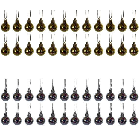 48PCS Small Christmas Ornaments Shatterproof Christmas Tree Decorations for Holiday Wedding Party Decoration, Miniature Xmas Tree Hanging DIY Craft Decor Supplies