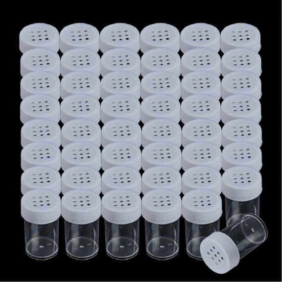 48PCS Storage Bottles with Lids,Powder Jar With Holes Refillable Bottles for Nail Powder Storing Fragrances, Deodorizers