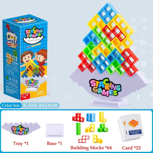 48PCS Tetra Tower Fun Balance Stacking Building Blocks Board Game for ...