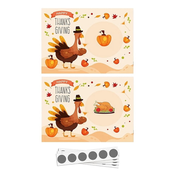 48PCS Turkey Scratch Cards, Thanksgiving Scratch Cards, for Happy Turkey Day Game