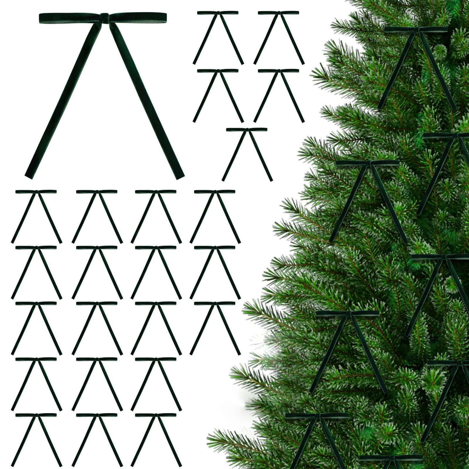 48PCS Velvet Christmas Bows for Christmas Tree Rustic Crafts Gift Bows Vintage Velvet Ribbon Bows for Xmas Home Decor Wedding Outdoor Indoor