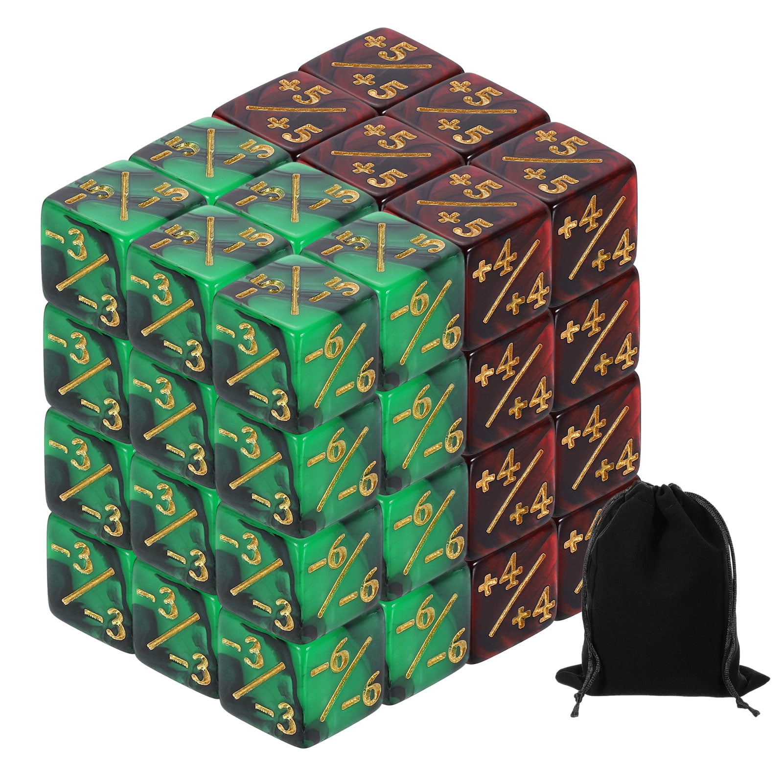 48Pack Magic Dice Counters, Acrylic D6 Life Counter Token Dice Set, 2 Styles