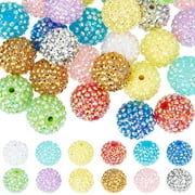 48Pcs 12 Style 20mm Chunky Beads Beading Pens Beads Mixed AB Color Bubblegum Chunky Candy Rinestone Ctystal Round Sparkle Bling Acrylic Beads for Pens Jewelry DIY Crafts Supplies
