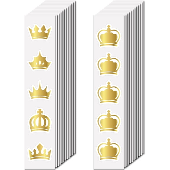 48Pcs 2 Styles PVC Plastic Sticker for Scrapbooking Travel Diary Craft Crown 150x30mm 24pcs/style