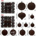 thumbnail image 1 of 48Pcs 3.14Inch Large Christmas Ball Ornaments Vintage Christmas Plastic Ball Ornaments Flocked Tree Hanging Decoration for Xmas Party Wedding Home Decorations, Brown, 1 of 4