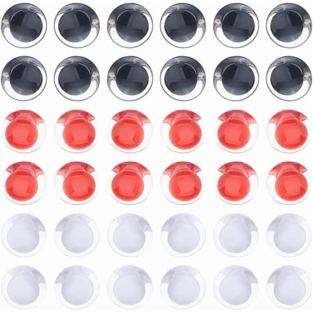 48Pcs 3 Colors Safety Eyes Crochet Eyes 3D Clear Eyes Round Craft Crochet Eyes with Washers Stuffed Animal Eyes