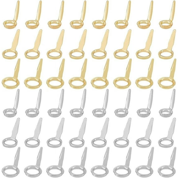 48Pcs 3 Sizes Fishing Rod Guide Kit Stainless Steel Fishing Rod Guides Fishing Rod Eye Replacement Platinum Golden Ring Circle Pole Repair Fishing Accessory