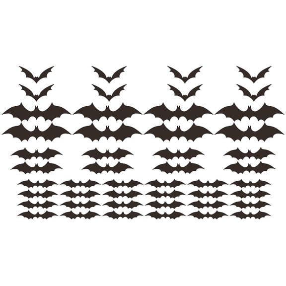 48Pcs 3D Bats Stickers Wall Decals Bats Wall Decoration Halloween Bat Decoration Stickers for Wall Window Decorations