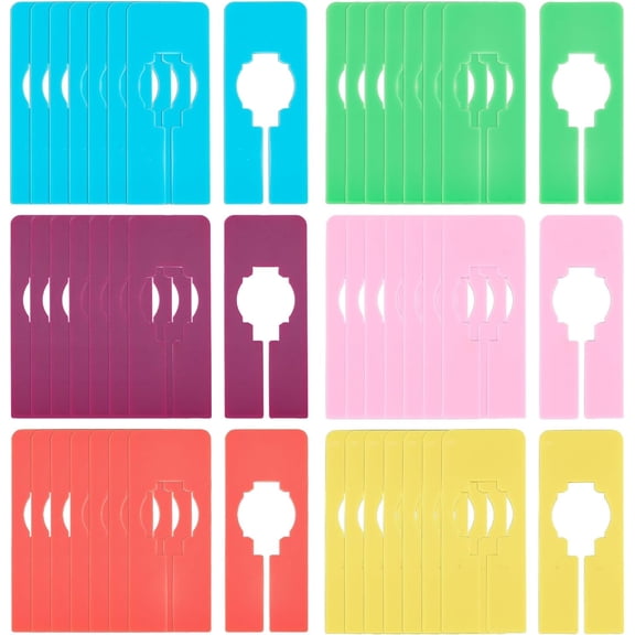 48Pcs 6 Colors Closet Rack Dividers Plastic Rectangular Clothing Hanger Dividers Organizer Separator Mixed Color for Sorting Clothes Size for diy