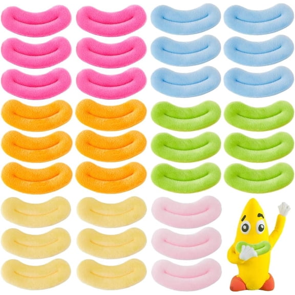 48Pcs 6 Colors Velvet Doll Lip Doll Mouth for Doll Making Mixed Color 20x70x7.5mm 8pcs/color