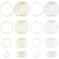 thumbnail image 1 of 48Pcs 8 Style Stainless Steel Hoop Earring Findings 4 Size Wine Glass Charm Rings Open Earring Beading Hoop for DIY Crafts Earring Party Favor Pendant Making Sliver & Golden, 1 of 7