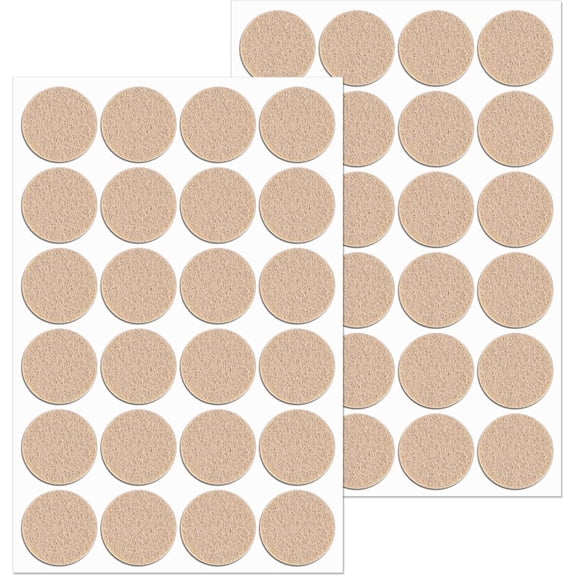48Pcs Adhesive Felt Pads for Cabinet Doors 3/4" Thin Furniture Felt Pads for Chair Legs Small Felts Pad for Coasters Bottom Dots Round Foam Circles Cushion Dots for Hardwood Floors Vase