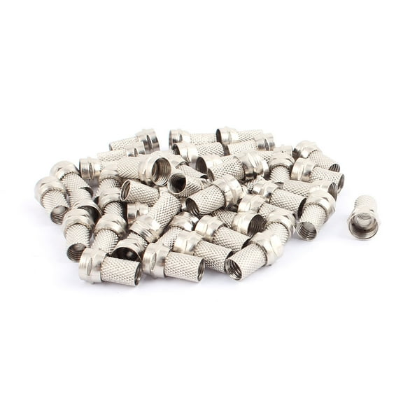 48Pcs Alloy Screw On Coax Coaxial F-Type Male Plug RF Connector for RG6 Cord