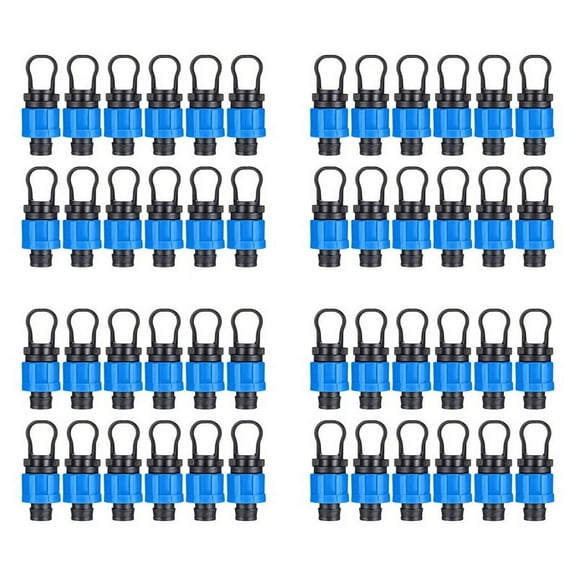 48Pcs Drip Irrigation Tubing End Cap Plug 1/2 Inch Universal End Cap Fitting, Compatible with 16-17mm Drip Tape Tubing