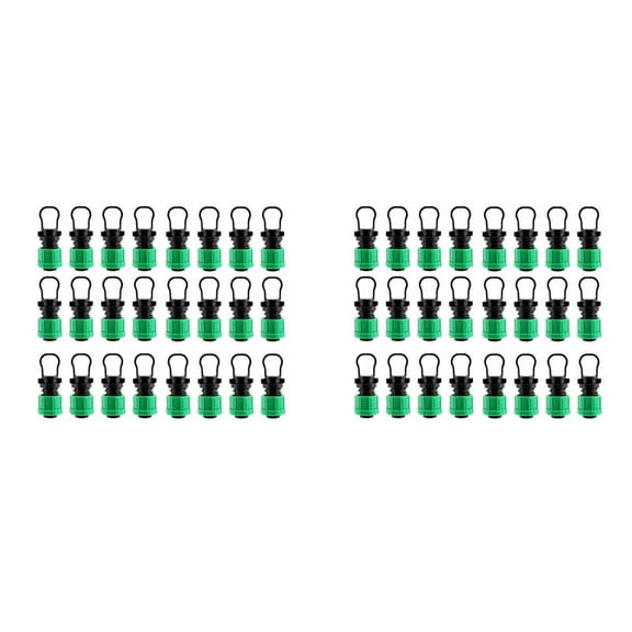 48Pcs Drip Irrigation Tubing End Cap Plug 1/2 Inch Universal End Cap Fitting, for with 16mm Drip Tape Tubing Sprinkler